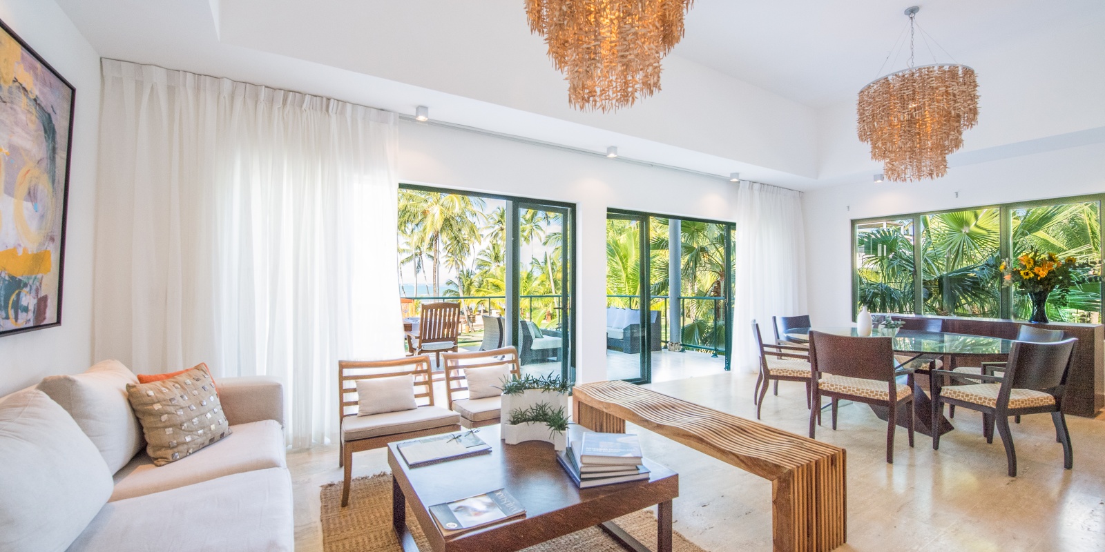 Instyle Touristik – DomRep – ©Latinconnect – Einsteigerreise Sublime Samana -Three Bedroom Casita Rooftop, living room area, view, lamps